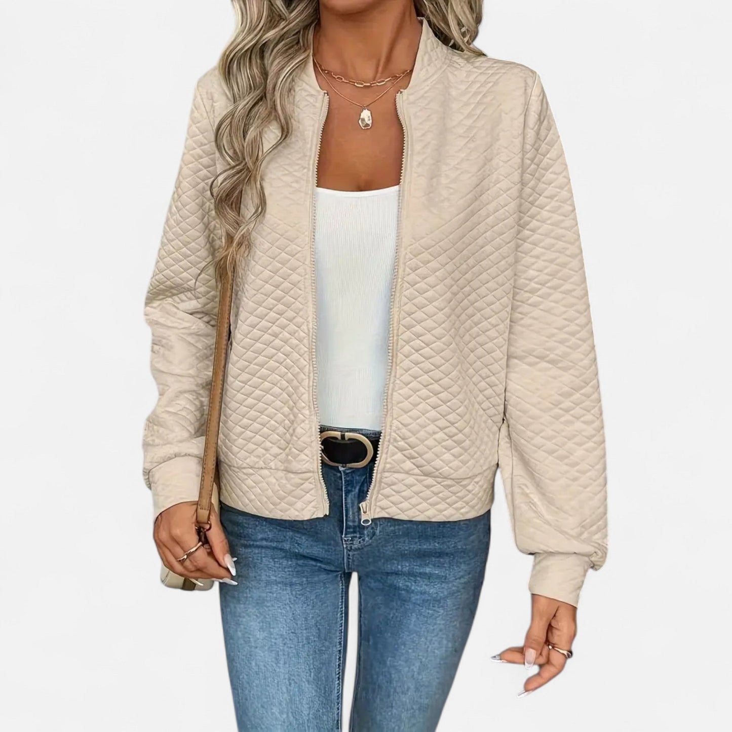 Veste Femme Matelassée Zippée Élégante