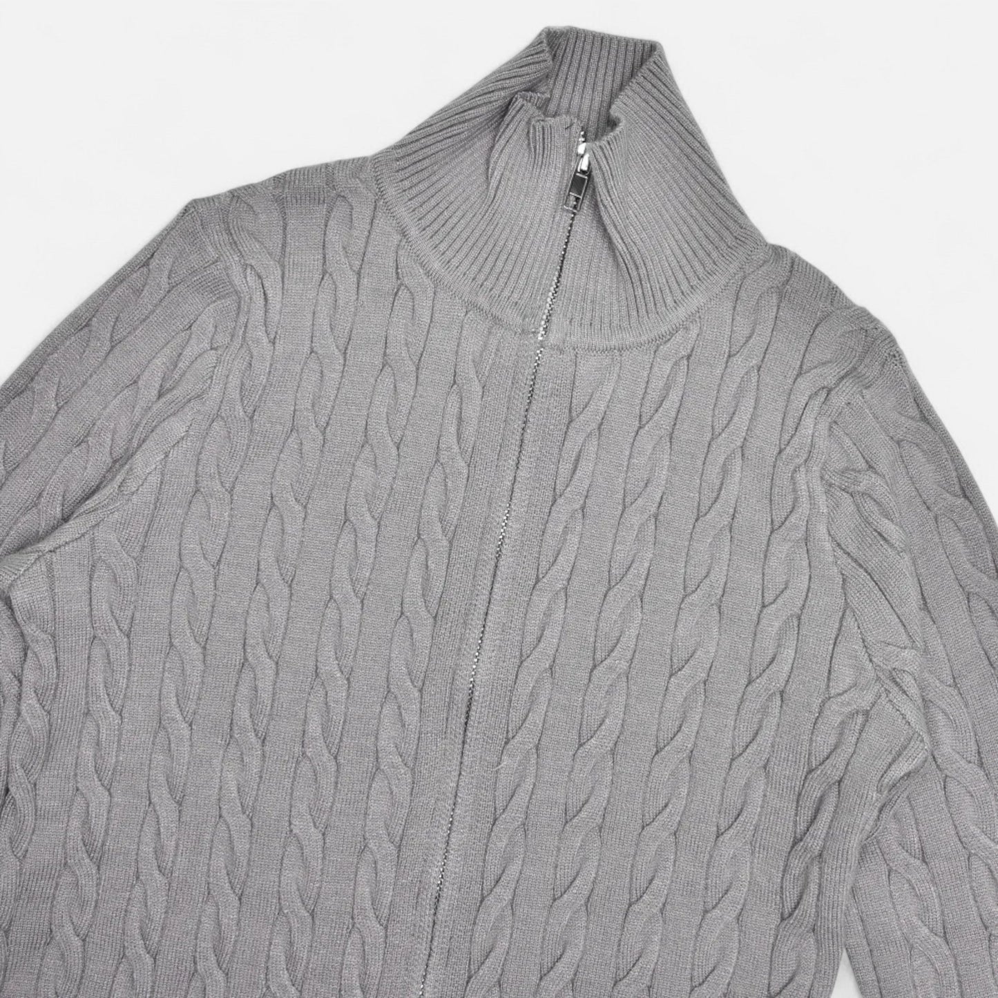 Cardigan Femme Col Roulé Zippé Élégant