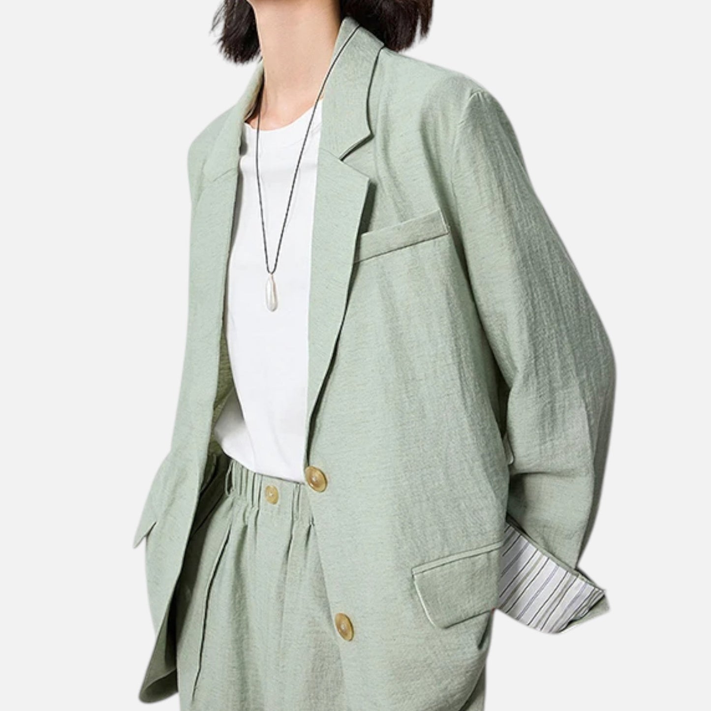 Blazer Femme Lin Élégance Classique