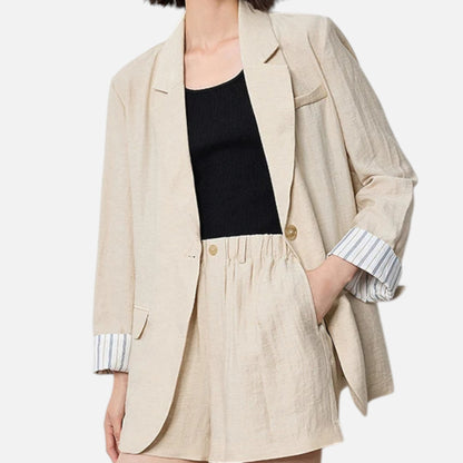 Blazer Femme Lin Élégance Classique