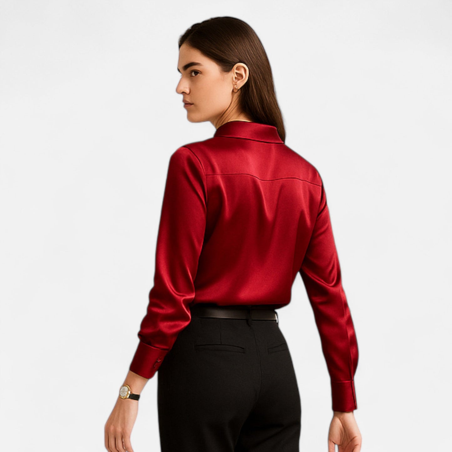 Blouse Femme Satin Col Classique Élégance