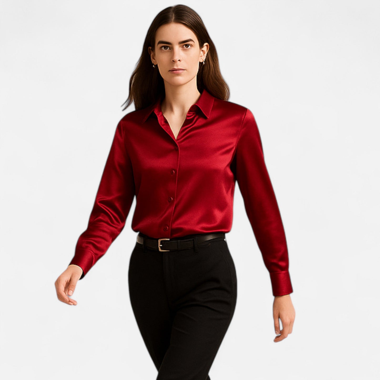 Blouse Femme Satin Col Classique Élégance