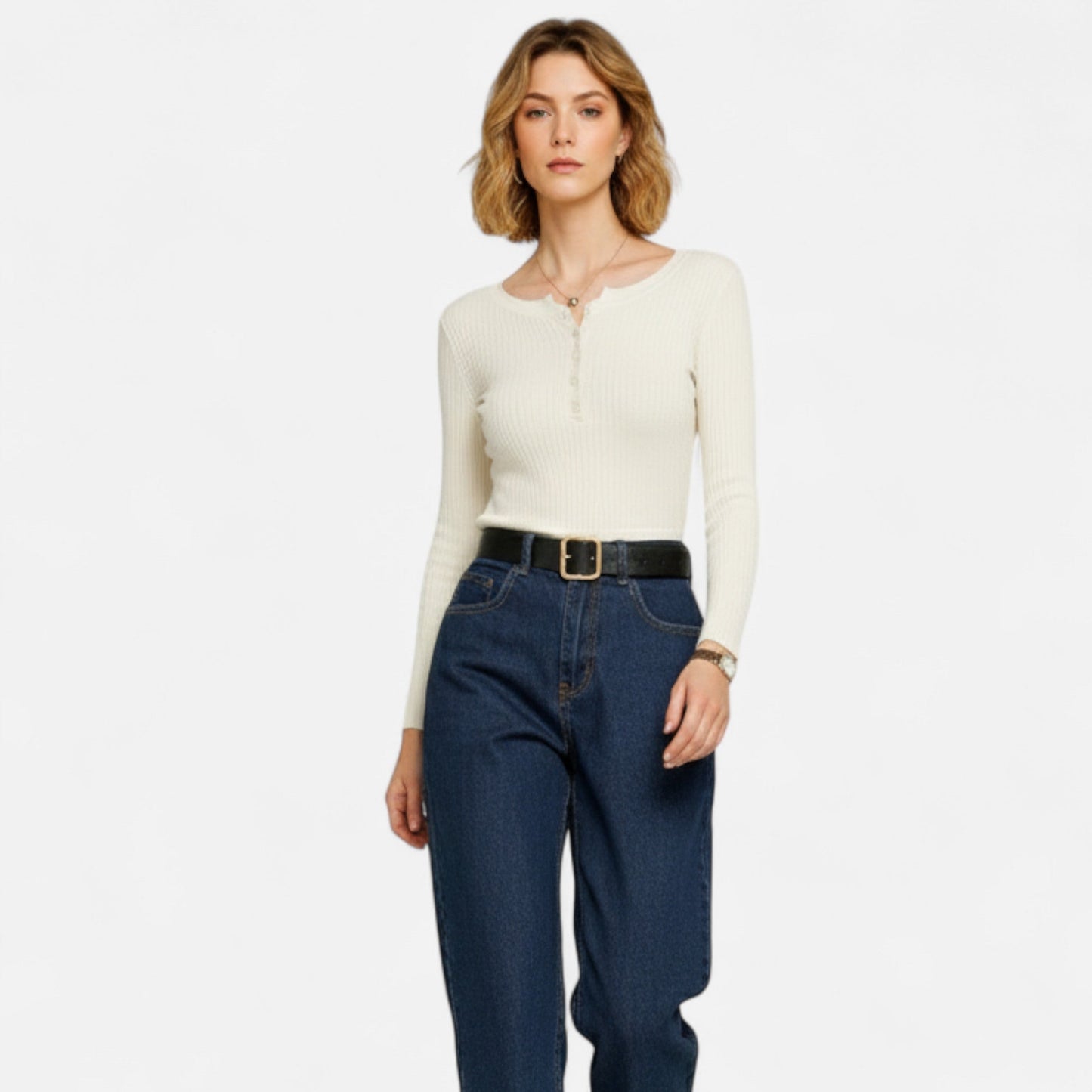 Pull Femme Maille Col Rond Intemporel