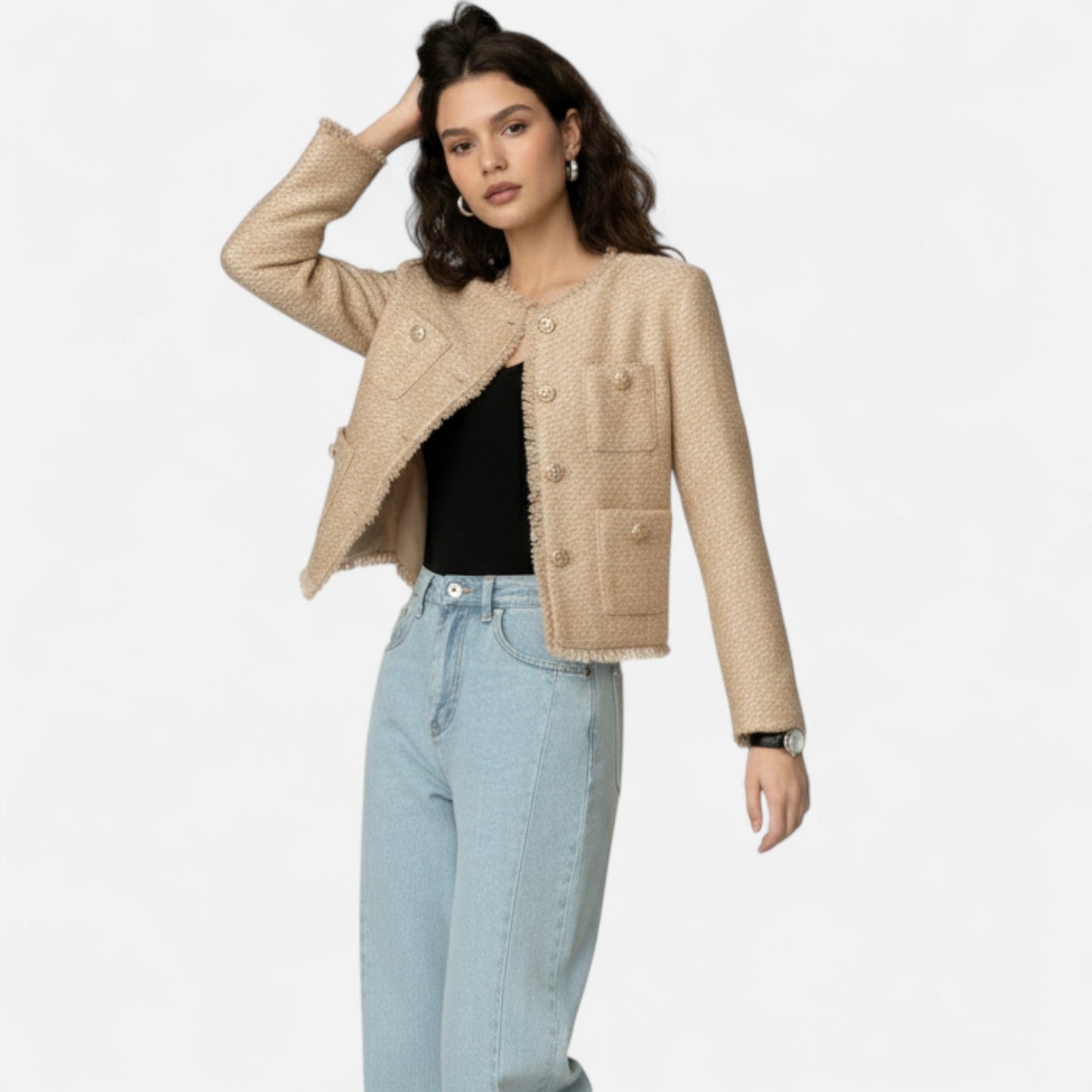 Veste Femme Tweed Élégance Intemporelle