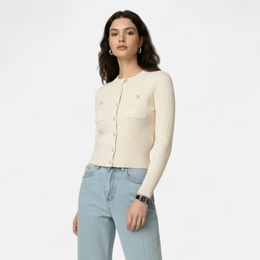 Cardigan Femme Maille Slim Élégance Classique