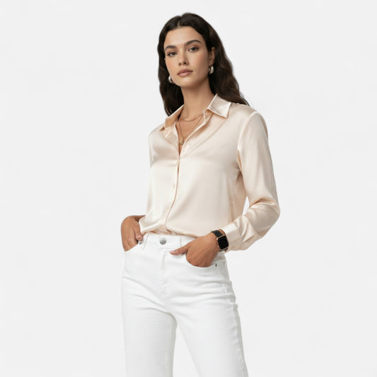 Chemise Femme Satin Col Tailleur Élégance