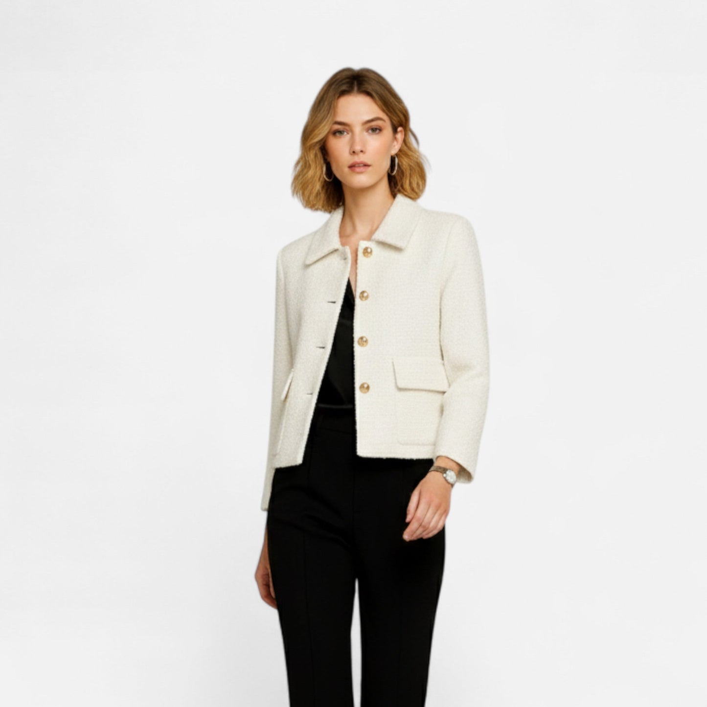 Veste Femme Tweed Courte Élégance Classique