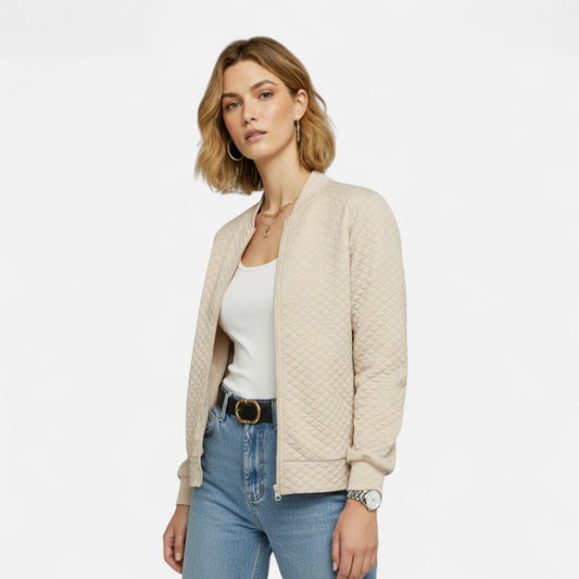 Veste Femme Matelassée Zippée Élégante