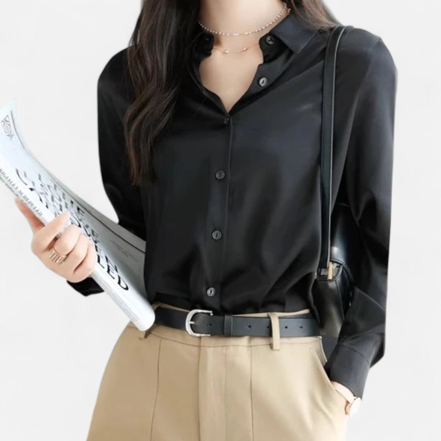 Blouse Femme Satin Col Classique Élégance