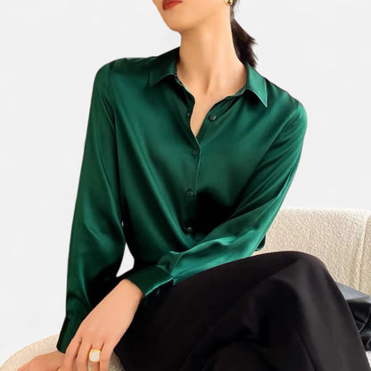 Blouse Femme Satin Col Classique Élégance
