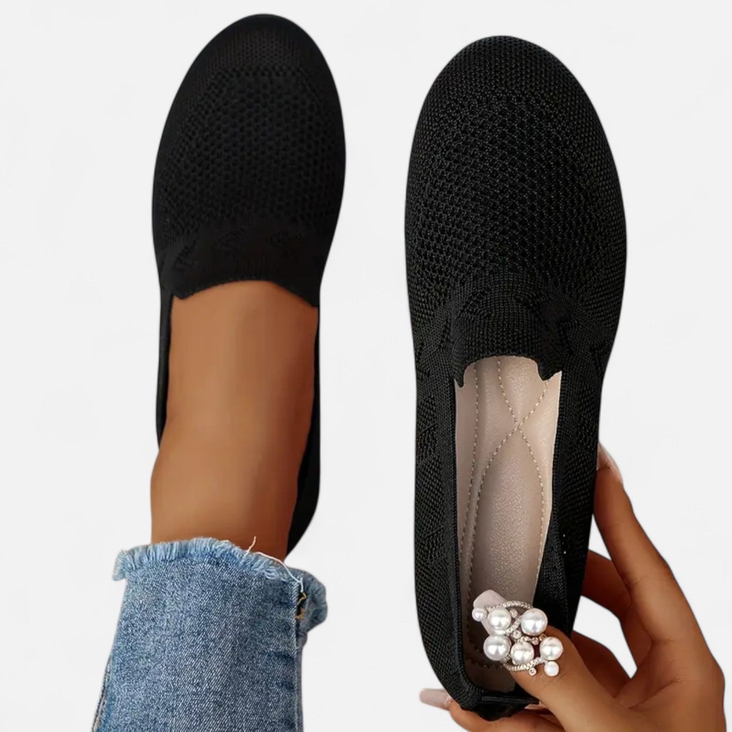 Ballerines Femme Maille Bout Rond Élégantes