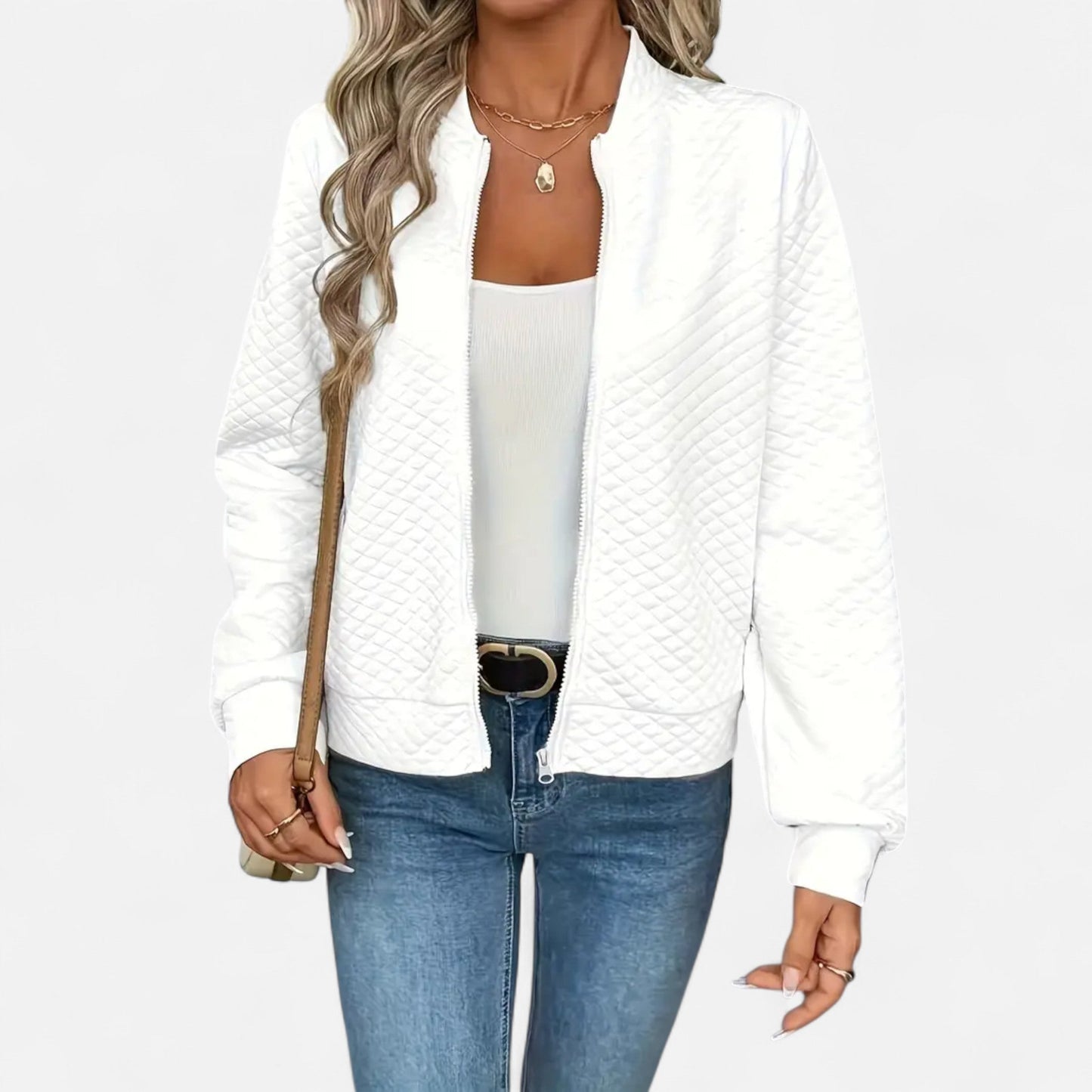 Veste Femme Matelassée Zippée Élégante