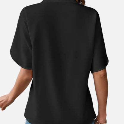 Blouse Femme Col Fendu Élégance Intemporelle