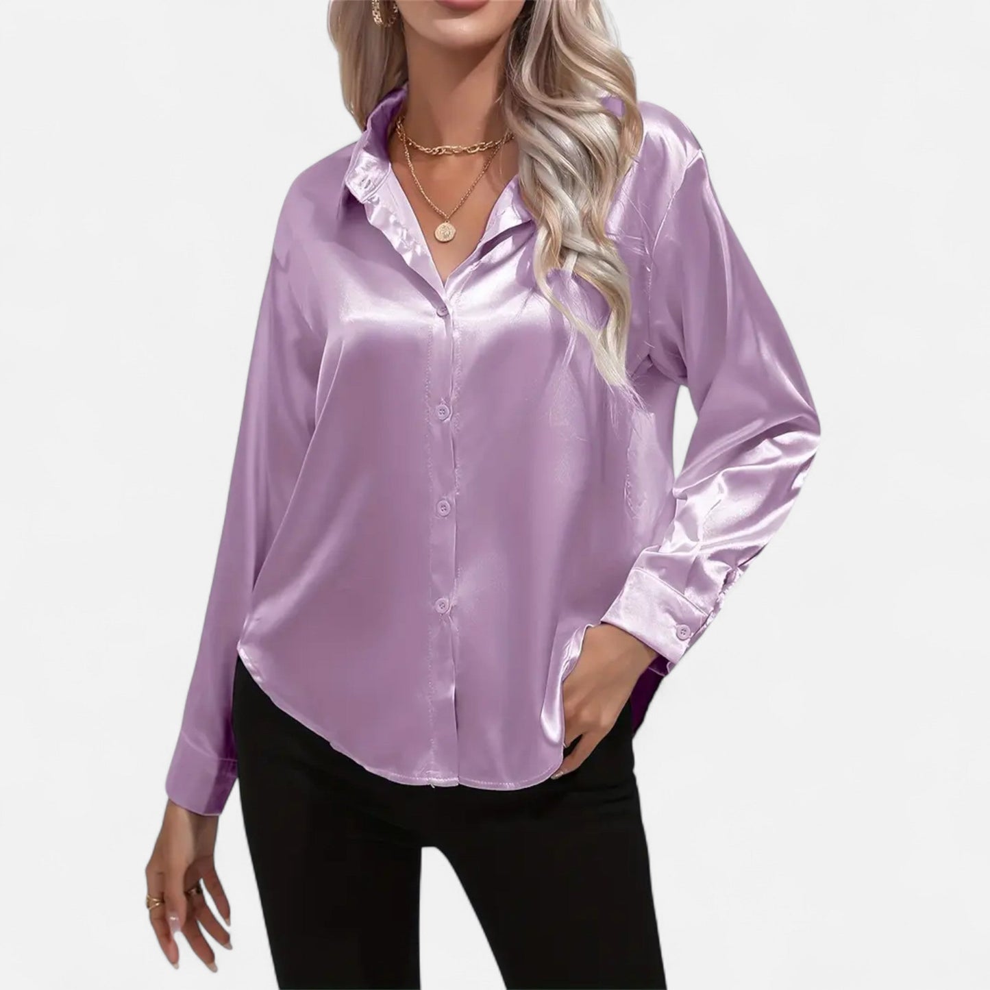Chemise Femme Satin Col Tailleur