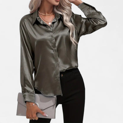 Chemise Femme Satin Col Tailleur Élégance