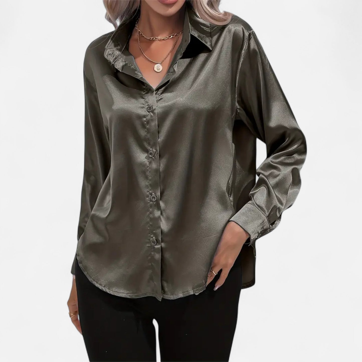 Chemise Femme Satin Col Tailleur Élégance