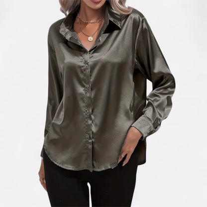 Chemise Femme Satin Col Tailleur Élégance