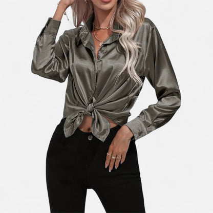 Chemise Femme Satin Col Tailleur Élégance