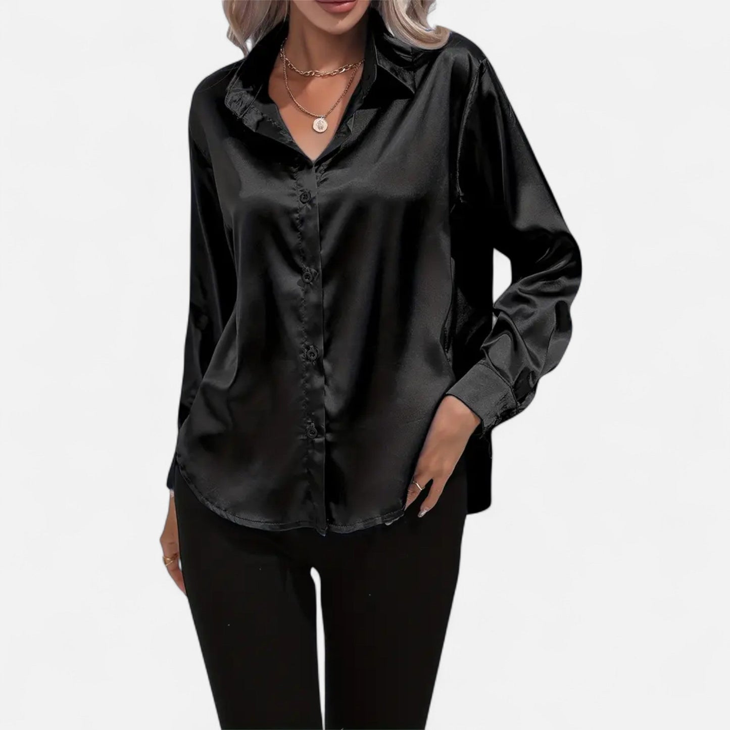 Chemise Femme Satin Col Tailleur Élégance