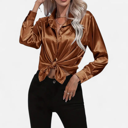 Chemise Femme Satin Col Tailleur