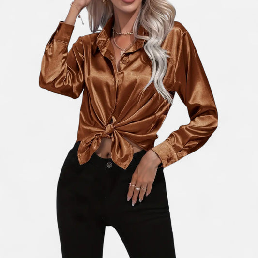 Chemise Femme Satin Col Tailleur