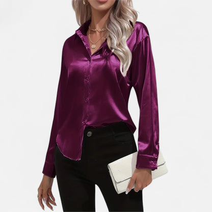 Chemise Femme Satin Col Tailleur