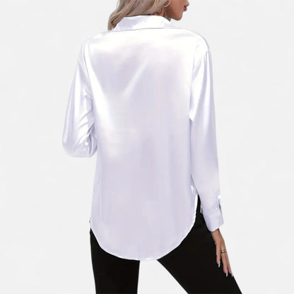 Chemise Femme Satin Col Tailleur Élégance