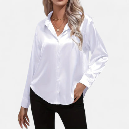 Chemise Femme Satin Col Tailleur Élégance