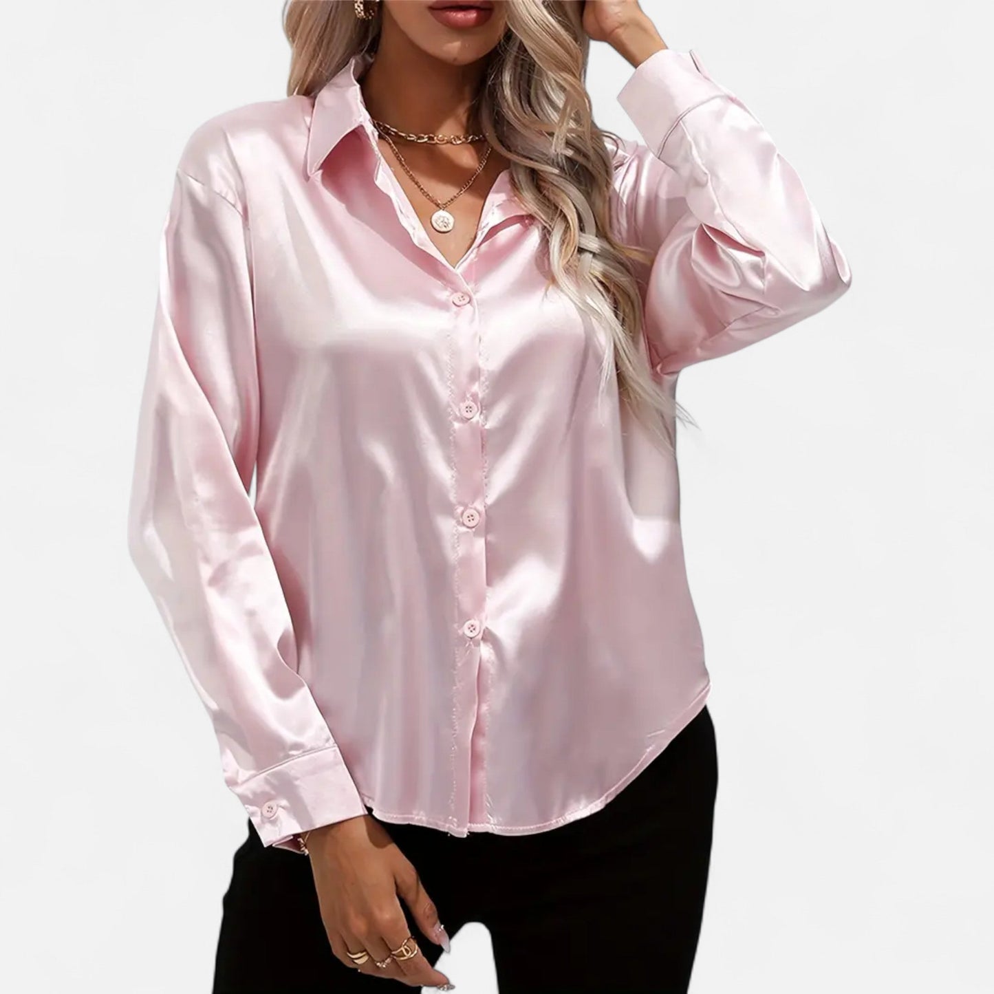 Chemise Femme Satin Col Tailleur