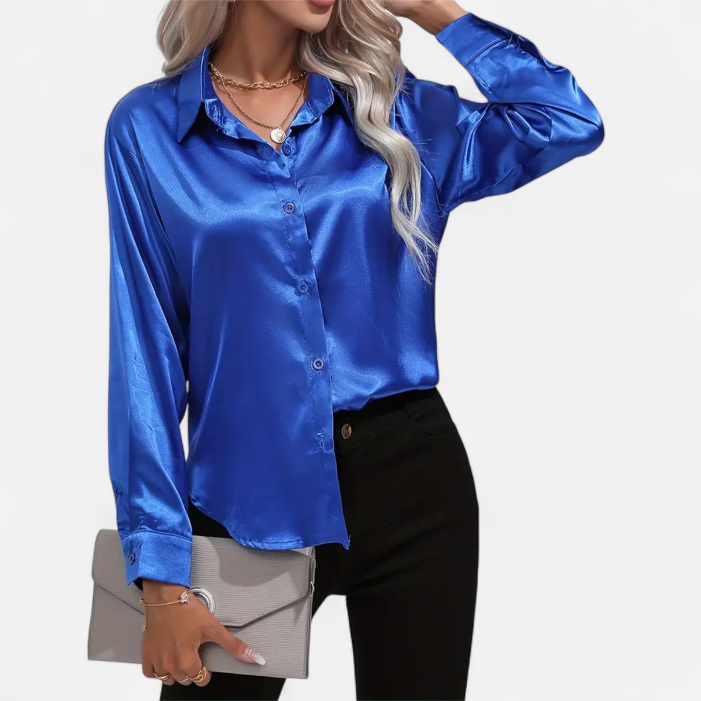 Chemise Femme Satin Col Tailleur
