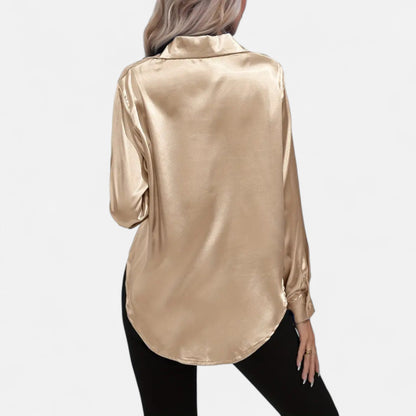 Chemise Femme Satin Col Tailleur Élégance
