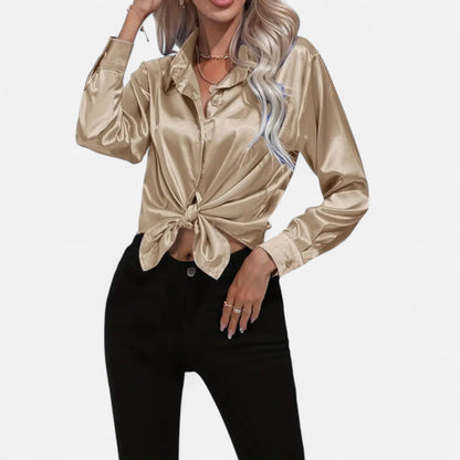 Chemise Femme Satin Col Tailleur Élégance