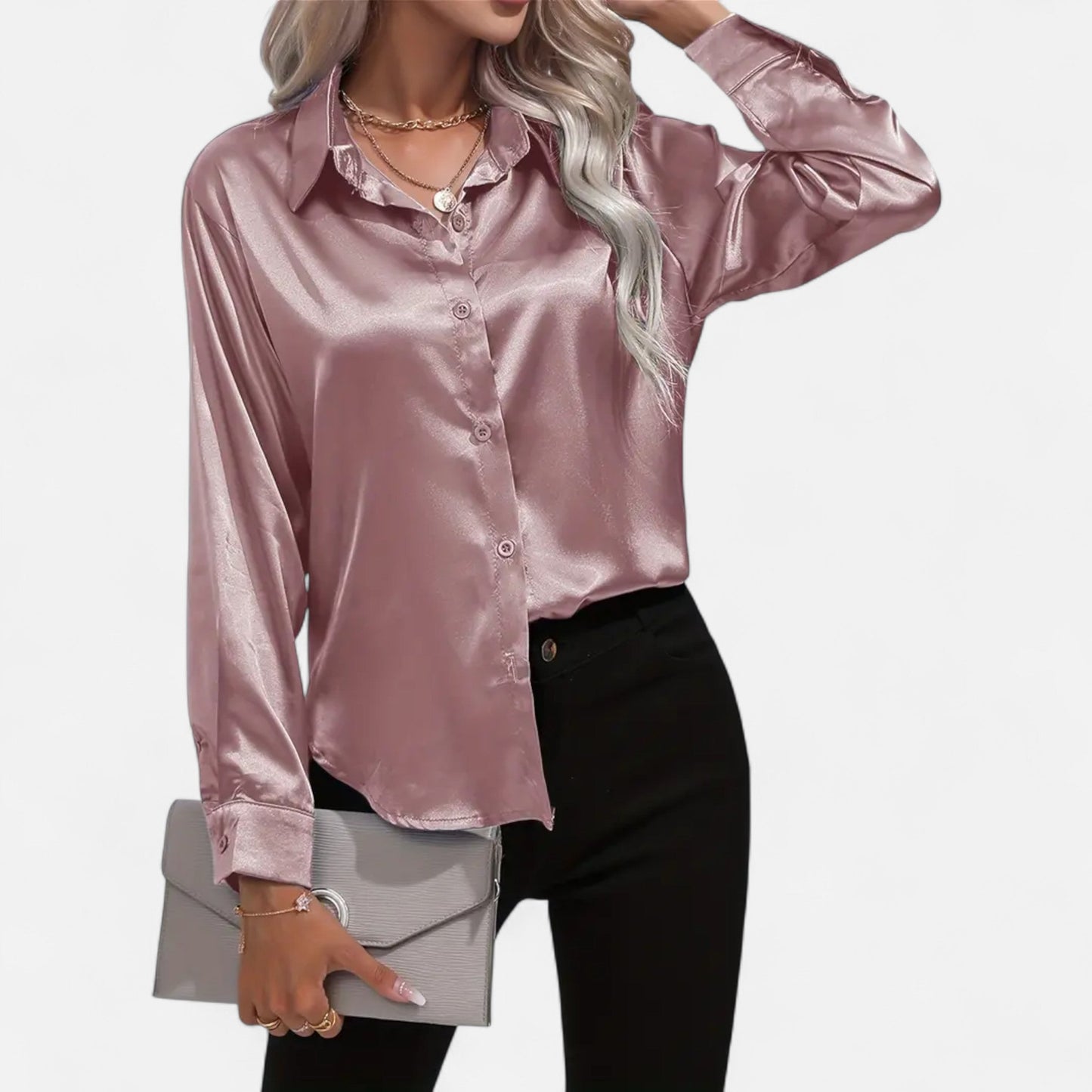 Chemise Femme Satin Col Tailleur