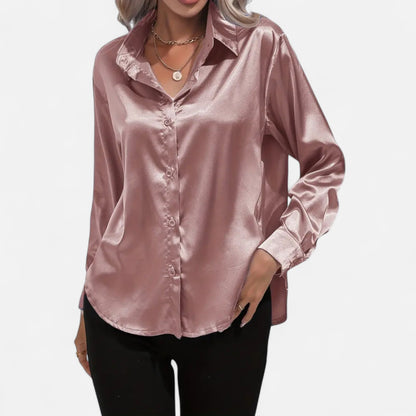 Chemise Femme Satin Col Tailleur