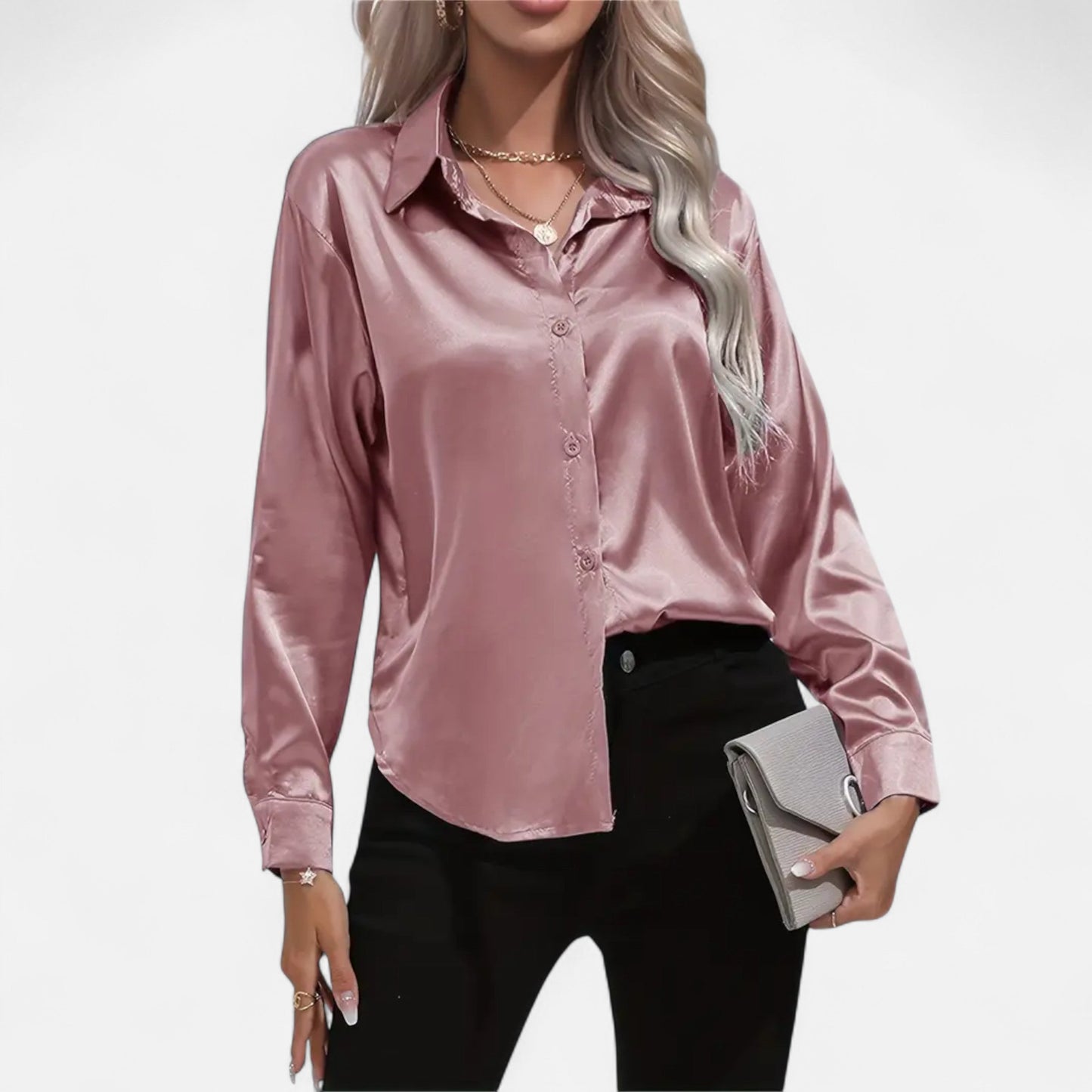 Chemise Femme Satin Col Tailleur
