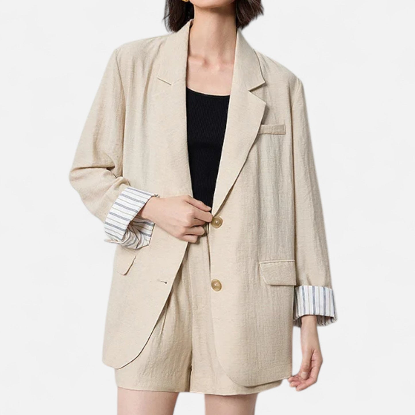 Blazer Femme Lin Élégance Classique