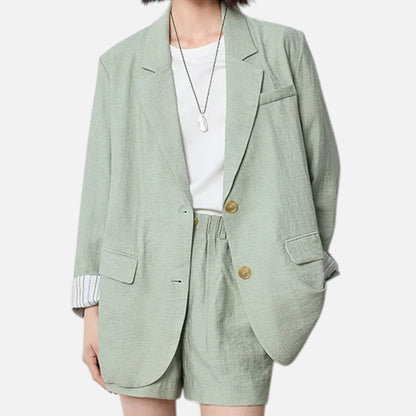 Blazer Femme Lin Élégance Classique
