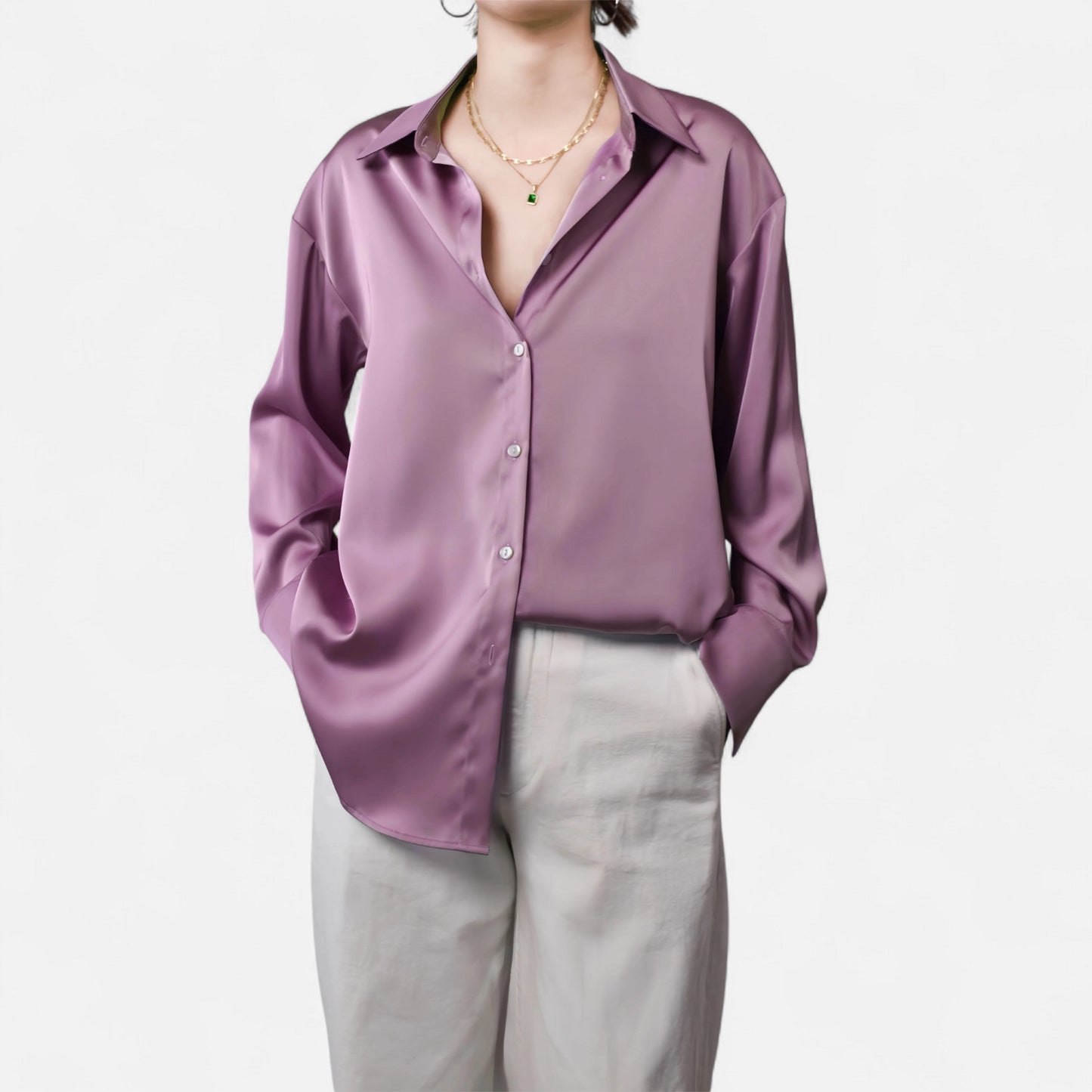 Chemise Femme Slim Satin Héritage Classique